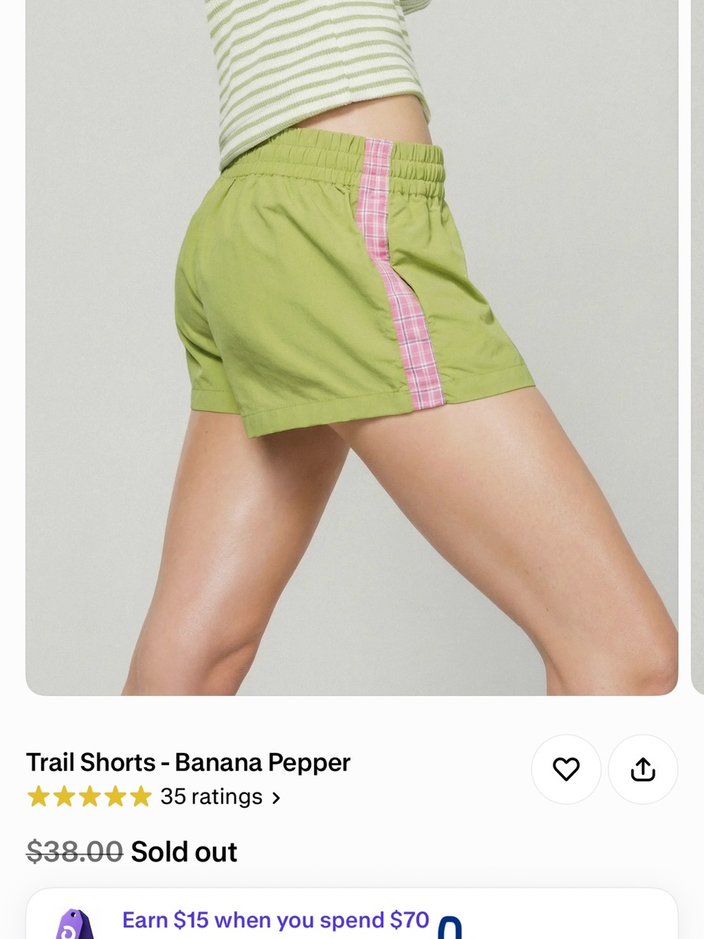 Women's Athletic Trail Shorts in Banana Pepper with Pink Trim